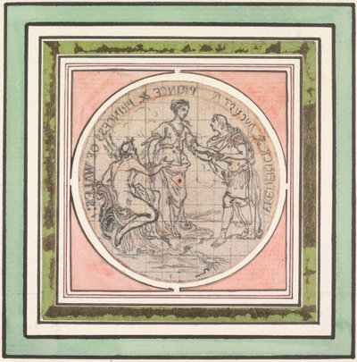 Design til en medalje: Frederick og Augusta, Prins og Prinsesse af Wales af Hubert Francois Gravelot