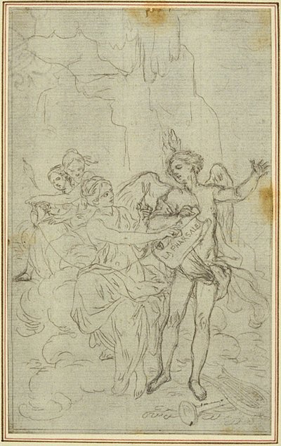 Studie: Vignet-forsidebillede til Lucains "La Pharsale" af Hubert Francois Gravelot