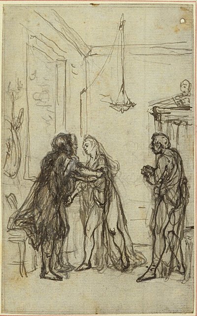 Studie til Lucains "La Pharsale", Canto II af Hubert Francois Gravelot