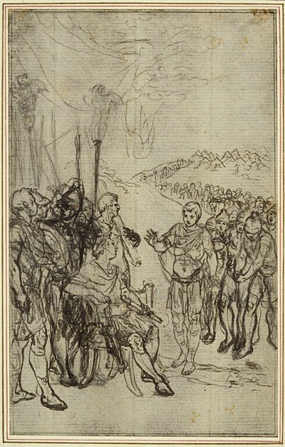 Studie til Lucains "La Pharsale", Canto IV af Hubert Francois Gravelot