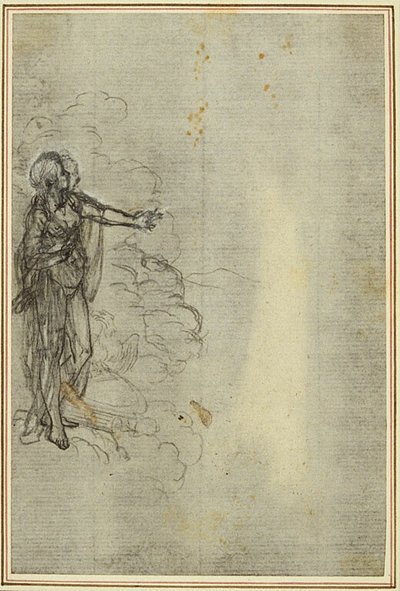 Studie til Lucains "La Pharsale", Canto I, stående kvindefigur af Hubert Francois Gravelot