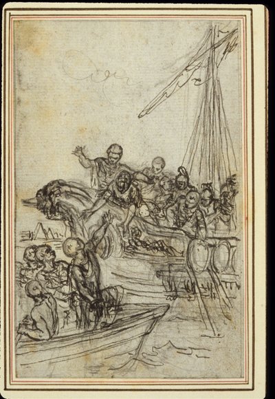 Studie til Lucains "La Pharsale", Canto VIII af Hubert Francois Gravelot