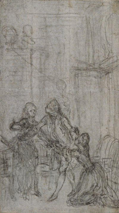 Studie til vignet-forsidebillede i Charles-Simon Favarts "L