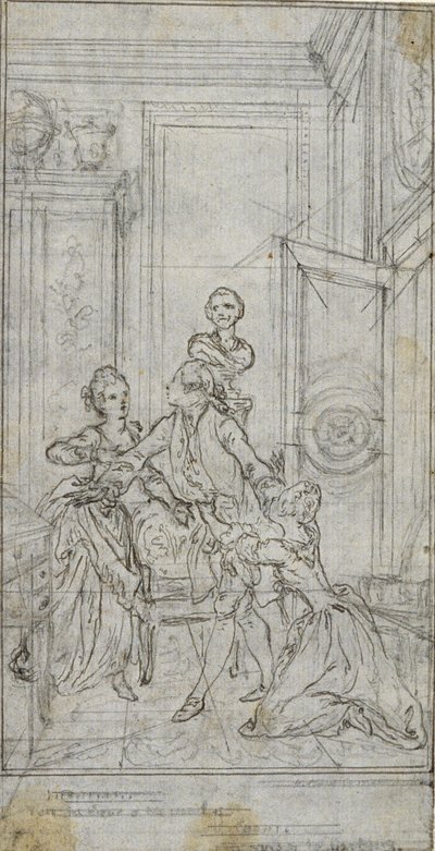 Studie til vignet-forsidebillede i Charles-Simon Favarts "L