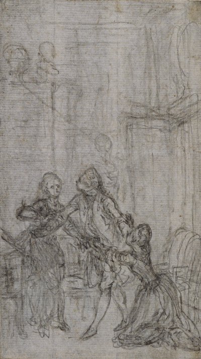 Studie til vignet-forsidebillede i Charles-Simon Favarts "L