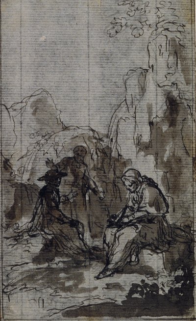 Studie til vignet i Abbé Dinouarts "Vie du Venerable don Juan de Palafox", s. 391 af Hubert Francois Gravelot