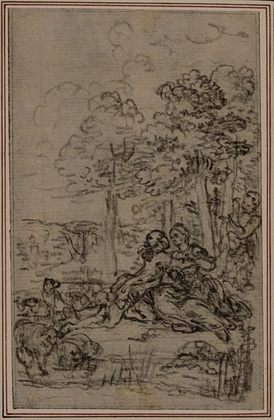Studie til vignet i Fontenelles (attr.) "Les Amours de Mirtil", Canto IV af Hubert Francois Gravelot