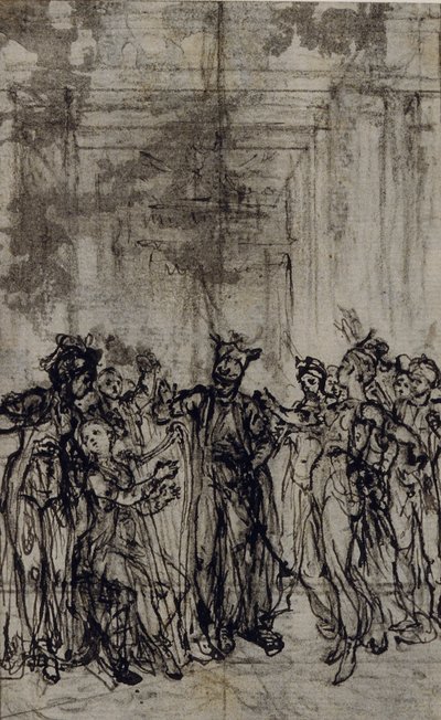 Studie til vignet i Jean François Marmontels "Contes Moraux" af Hubert Francois Gravelot