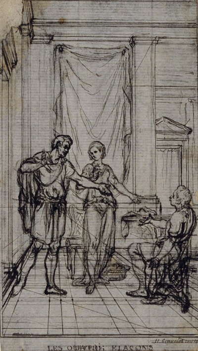 Studie til vignet i Jean François Marmontels "Contes Moraux" af Hubert Francois Gravelot