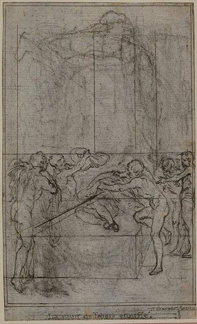 Studie til en illustration i Tacitus "Tiberius, or The Six First Books of the Annals", Book VI, Vol. 3, 1st Study af Hubert Francois Gravelot