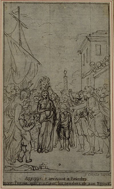 Studie til en illustration i Tacitus "Tiberius, or The Six First Books of the Annals", Book III, Vol. 2, 2nd Study af Hubert Francois Gravelot