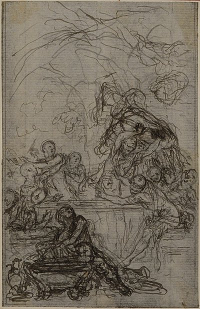 Studie til en illustration i Tacitus "Tiberius, or The Six First Books of the Annals", Book IV, Vol. 2, 1st Study af Hubert Francois Gravelot