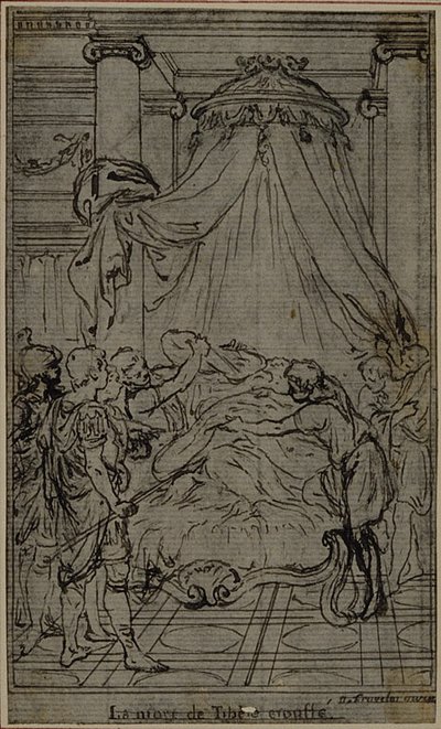 Studie til en illustration i Tacitus "Tiberius, or The Six First Books of the Annals", Book VI, Vol. 3, Final Study af Hubert Francois Gravelot