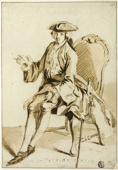 Ung Seigneur siddende af Hubert Francois Gravelot