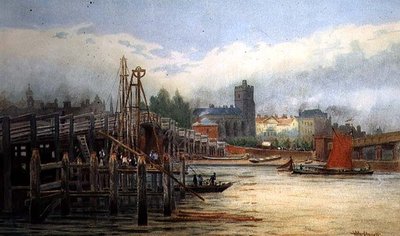 Den gamle Putney Bridge af Hubert James Medlycott