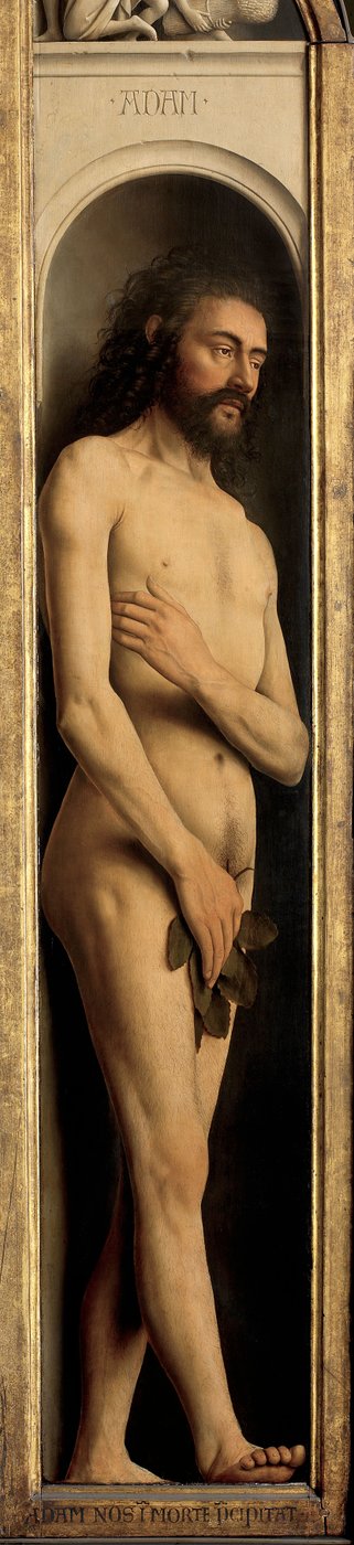 Adam, detalje fra venstre fløj af Gent-altertavlen af Hubert & Jan van (1390 1441) Eyck