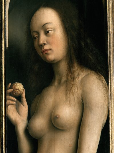 Detalje af Eva, fra højre fløj af Gent-altertavlen af Hubert & Jan van (1390 1441) Eyck