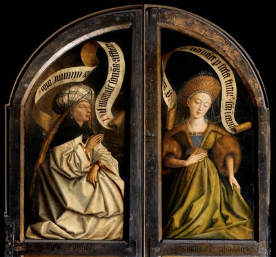 Erythraean Sibyl og Cumaean Sibyl, fra ydersiden af venstre fløj af Gent-altertavlen af Hubert & Jan van (1390 1441) Eyck