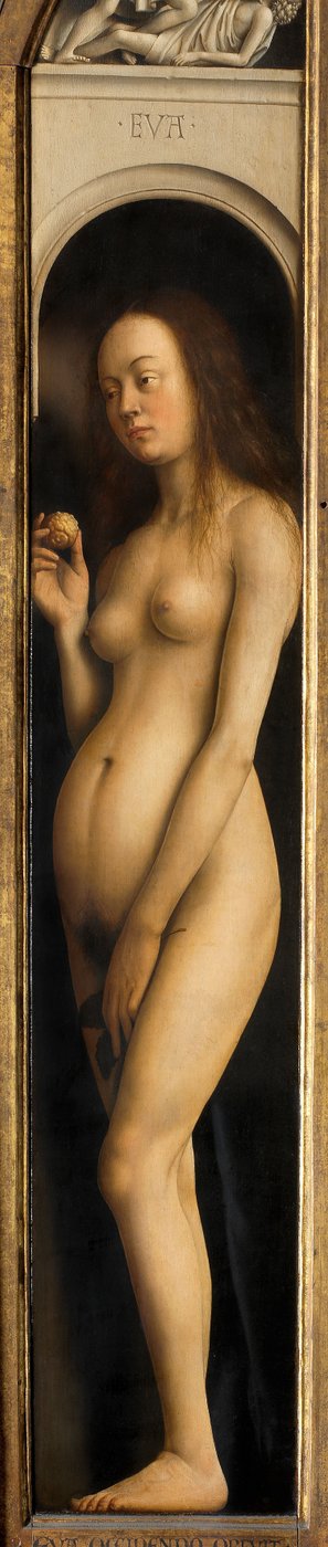 Eva, detalje fra højre fløj af Gent-altertavlen af Hubert & Jan van (1390 1441) Eyck