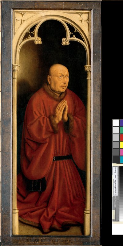Portræt af Joost Vijdt, panel fra ydersiden af Gent-altertavlen af Hubert & Jan van (1390 1441) Eyck