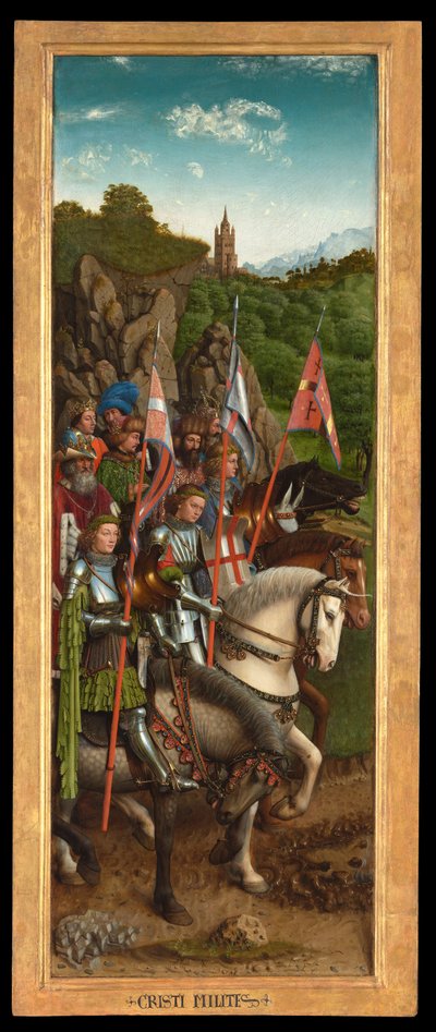 Die Ritter Christi, von der linken Seite des Genter Altars von Hubert & Jan van (1390-1441) Eyck