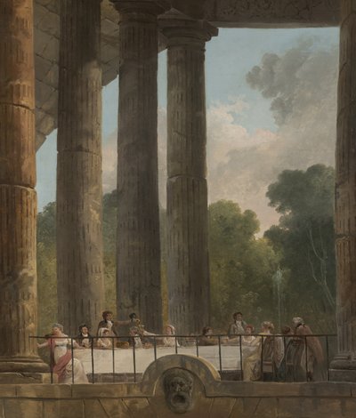 En banket i ruinerne af et tempel, 1795 af Hubert Robert