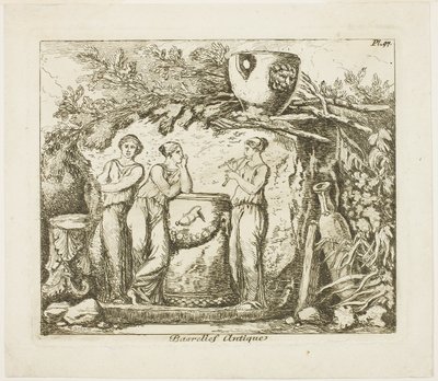 Antik basrelief af Hubert Robert