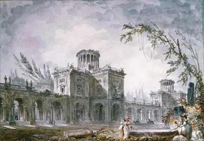 Arkitektonisk fantasi, 1760 af Hubert Robert