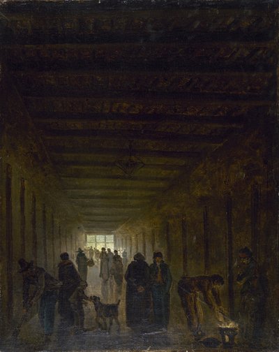 Saint-Lazare-fængslets korridor, ca. 1793. af Hubert Robert