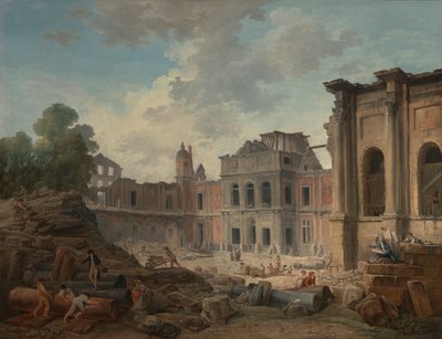 Nedrivning af slottet Meudon af Hubert Robert