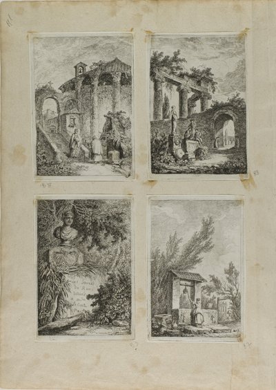 Aftener i Rom af Hubert Robert