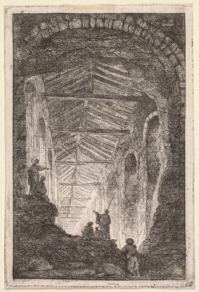 Aftener i Rom: Det antikke galleri, 1763-1764. af Hubert Robert
