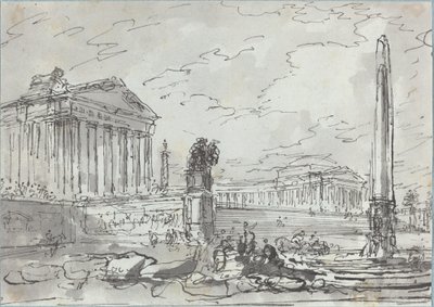 Fantasy om en gammel Campidoglio af Hubert Robert