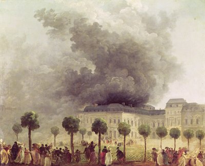 Brand i Operahuset i Palais-Royal i 1781 af Hubert Robert