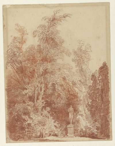 Ansigt i en park med en Venus-statue af Hubert Robert