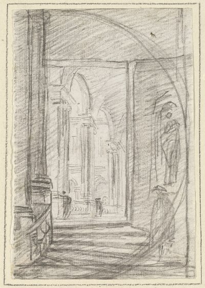 Interiør af et romersk palads af Hubert Robert