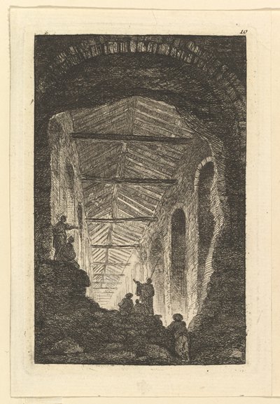 Det Antikke Galleri, ca. 1763-65. af Hubert Robert