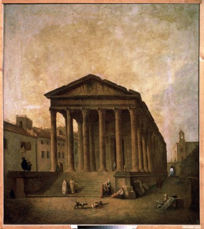 Maison Carrée, Nimes, ca. 1780 af Hubert Robert