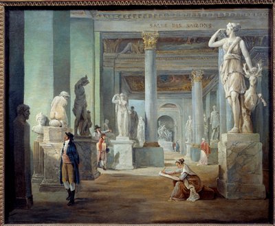 La salle des saisons au musee du Louvre Maleri af Hubert Robert (1733-1808) 1802 Søn. 0,37x0,46 m - Årstidernes rum i Louvre-museet. Maleri af Hubert Robert (1733-1808) 1802. 0,37 x 0,46 m. Louvre-museet, Paris af Hubert Robert
