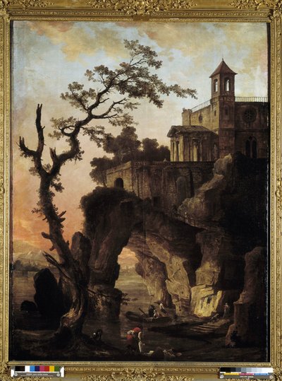 Fantasy landskab af Hubert Robert