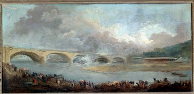 Bestemmelsen af ​​Neuilly-broen den 22.09.1772 Maleri af Hubert Robert (1733-1808) 1772 Søn. 1,13x1,95m Paris, Carnavalet Museum af Hubert Robert