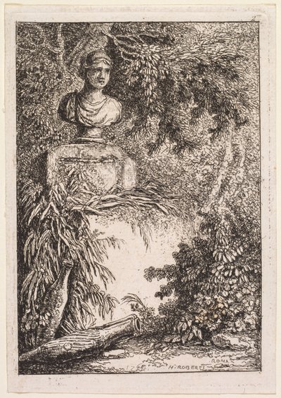 The Evenings of Rome: The Bust, 1764. af Hubert Robert