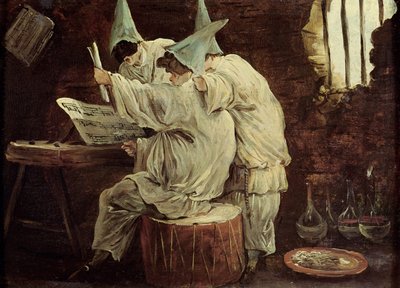 Musiker Buffoons af Hubert Robert