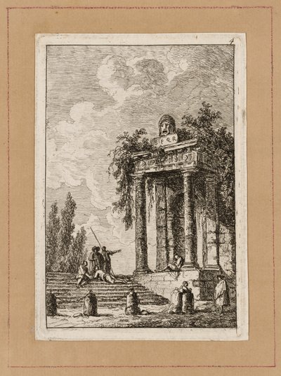 Tallerken fire fra Aftener i Rom af Hubert Robert