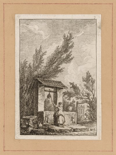 Tallerken syv fra Aftener i Rom af Hubert Robert
