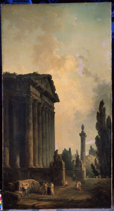 Ruiner. Maleri af Hubert Robert (1733-1808), olie på lærred af Hubert Robert