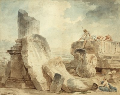 Ruiner med figurer af Hubert Robert
