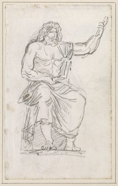 Statue af Jupiter, siddende [recto] af Hubert Robert
