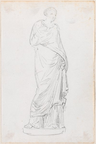 Statue af en kvinde i en Toga af Hubert Robert