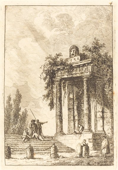 Trin til de fire vartegn af Hubert Robert
